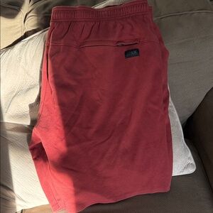 Michael Strahman rust colored shorts